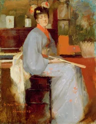 Vrouw in Japanse jurk, 1883
