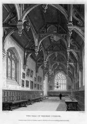 De hal van Wadham College, Universiteit van Oxford, 1836
