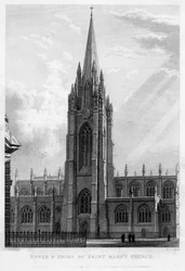 Toren en spits van de Sint-Mariakerk, Oxford, 1833