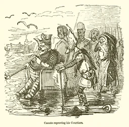 Canute berispt zijn hovelingen