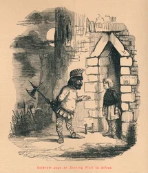 Guthrum brengt een avondbezoek aan Alfred, ca. 1860