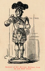 Portret van Sir William Wallace, van een oude houtblok, ca. 1860