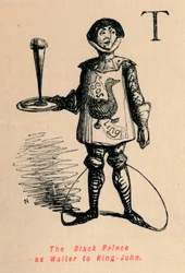 De Zwarte Prins als ober van koning Jan, ca. 1860