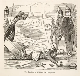 De landing van Willem de Veroveraar, uit The Comic History of England
