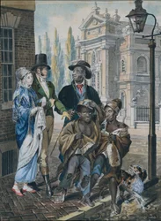Wereldse Mensen die Schoorsteenvegers en hun Meester ondervragen voor Christ Church..., 1811-ca. 1813