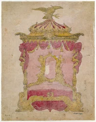 Ontwerp voor een bed, c.1755-60