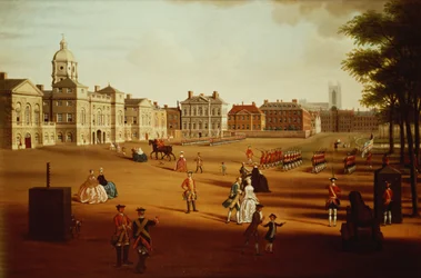 De 2e Voetwacht (Coldstream) op parade bij Horse Guards