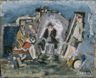Figuren in een wachtkamer
