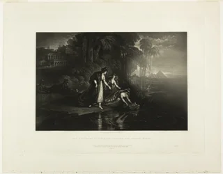 De dochter van de farao vindt de baby Mozes, uit Illustraties van de Bijbel