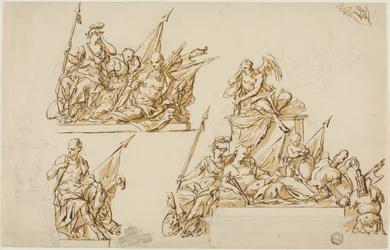 Onuitgevoerde ontwerpen voor het monument voor de eerste hertog van Marlborough