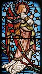 Cuxton, St Michael, Oostraam, Engel van Christus in Majesteit met Heiligen, c.1865
