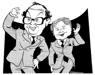 Morcambe and Wise - karikatuur door John Minnion