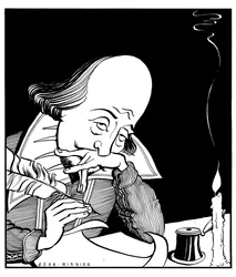 William Shakespeare schrijft een toneelstuk door John Minnion