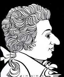 Wolfgang Amadeus Mozart - karikatuur