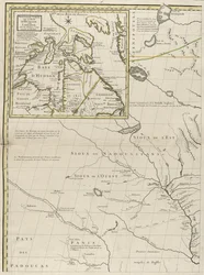 Een kaart van de Britse en Franse gebieden in Amerika, 1756