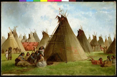Prairie-indianenkamp, c.1870