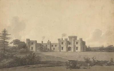 Ontwerp voor Knepp Castle, Sussex: Perspectief
