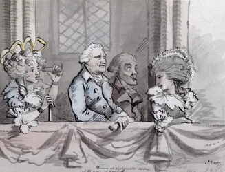 Karikatuur van het publiek bij de herdenking van Handel in Westminster Abbey, 1787