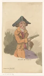 Man op een schilderijenveiling