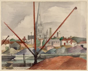 St Mary Radcliffe, Bristol (aquarel over potlood op papier)