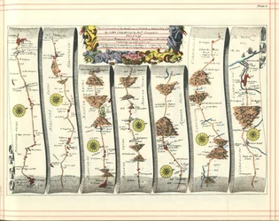 Britannia Atlas: De Voortzetting van de Weg van Londen naar Aberystwyth, 1675