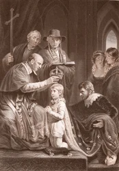De kroning van Hendrik VI, gegraveerd door A. H. Payne