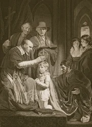 De kroning van Hendrik VI, gegraveerd door T. Holloway, illustratie uit David Hume