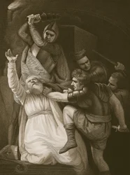 De Dood van Becket, gegraveerd door J.Stowe, illustratie uit David Hume