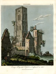 Osney Abbey bij Oxford zoals het er in 1650 uitzag