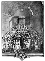 Interieur van het Hogerhuis, Westminster, in 1742, ca. 1902-1905
