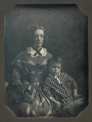 Elizabeth Bakewell James en haar zoon, Frank B. James, ca. 1846