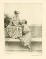 Illustratie voor de gedichten van Catullus (fotogravure)