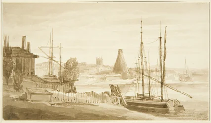 Uitzicht vanaf het oostelijke einde van Mardyke naar de Limekiln Glasshouse