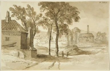 Uitzicht nabij Mardyke, Limekiln Lane Glasshouse, vanaf de zuidkant van de haven, ca. 1820