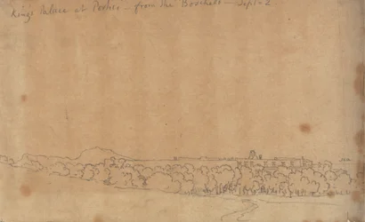 Koninklijk Paleis in Portici vanaf de Boschetto, 2 september