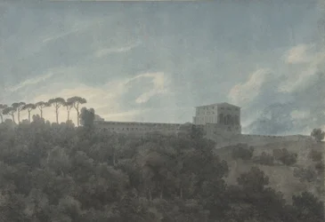 Uitzicht op de Villa Lante op de Janiculum in Rome
