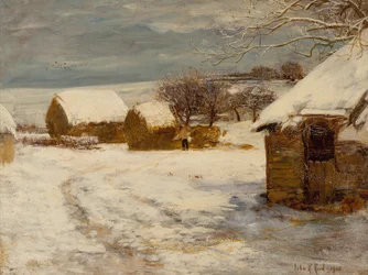 Een boerderij in de winter