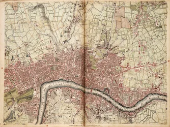 Kaart van Islington, Westminster, City en Southwark