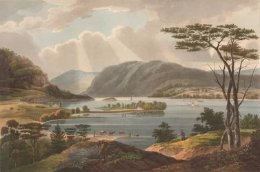 Uitzicht vanaf Fishkill naar West-Point No. 15 van The Hudson River Portfolio, 1825
