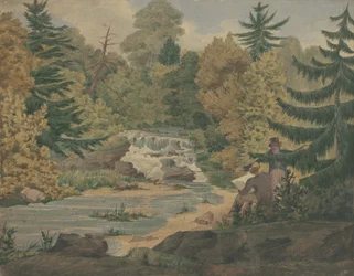 Uitzicht op de Tweede Watervallen aan de Sawkill River, ca. 1840