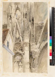 Ingang van het zuidtransept van de kathedraal van Rouen, 1854