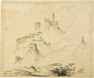 Burchten in Tirol, bij Mals (recto); Kasteel in Lenzburg (verso)