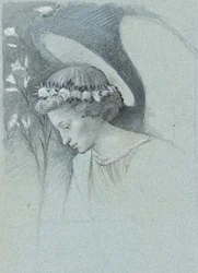 Studie van het hoofd van de engel Gabriël in Filippo Lippi