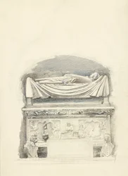 Het sarcofaag en de beeltenis van het graf van Cangrande I della Scala, Verona, 21 mei-1 juli 1869