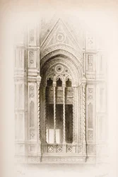 Tracering van de Campanile van Giotto, Florence, uit 