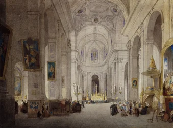 Het Interieur van de Kerk van St. Sulpice, Parijs