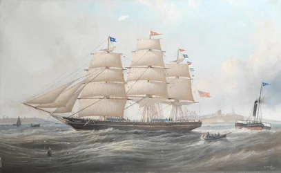 Het schip Utinia bij Tynemouth