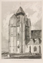 Architectonische antiquiteiten van Normandië (Vol. II), Pl. 66: Toren van de kerk van Tréport, nabij Eu