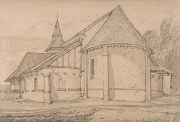 Oostkant van de abdijkerk van St. Paul in Rouen, Normandië