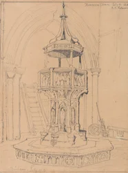 Font in Binham Church, Norfolk